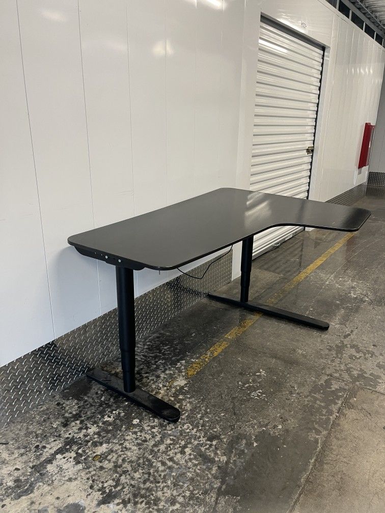 IKEA Bekant Right Side L-Shaped Electrical Electric Standing Desk - Custom Painted Dark Black
