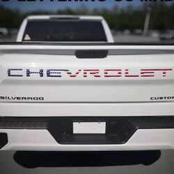 US Flag Tailgate Insert Letters For Silverado 3D Raised Emblems