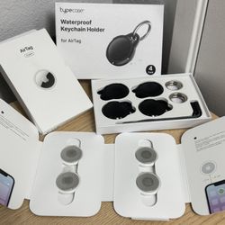Apple AirTag 4 Pack + Waterproof Case 