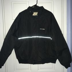 John Deere Black With White Stripe Snowmobile Winter Coat, XL