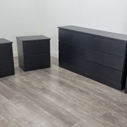 Dresser And 2 Nightstands - Cómoda Y 2 Mesitas De Noche 