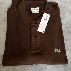 Lacoste Polo Men’s Size L In Brown 
