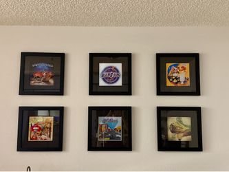 Set of 6 Black Square 12 x 12 Framed Album Art Prints