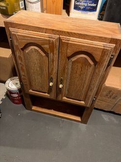 Oak Wood Double Door Wall Cabinet