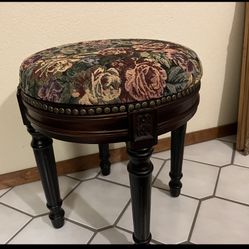 Stool  (Vanity Stool, Foot Stool) Floral Tapestry 