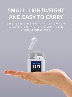 Wireless Earbuds, ear pods, 5.0 Bluetooth Earphone TWS in-Ear Stereo Headphone Built-in mic with LCD Digital Temperature, Automatic One-Step Pairing,