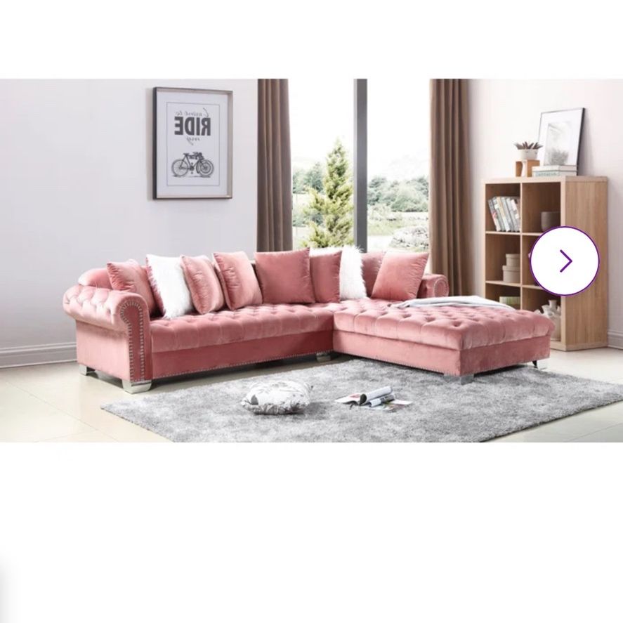 Pink Sectional Sofa Set 