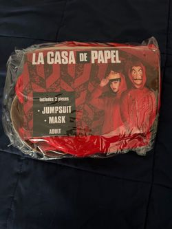 Netflix La Casa De Papel Jumpsuit Mask Costume Adult L/XL