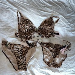 New Victoria’s Secret Leopard Bikini Set - 1 Top + 2 Bottoms, NWT