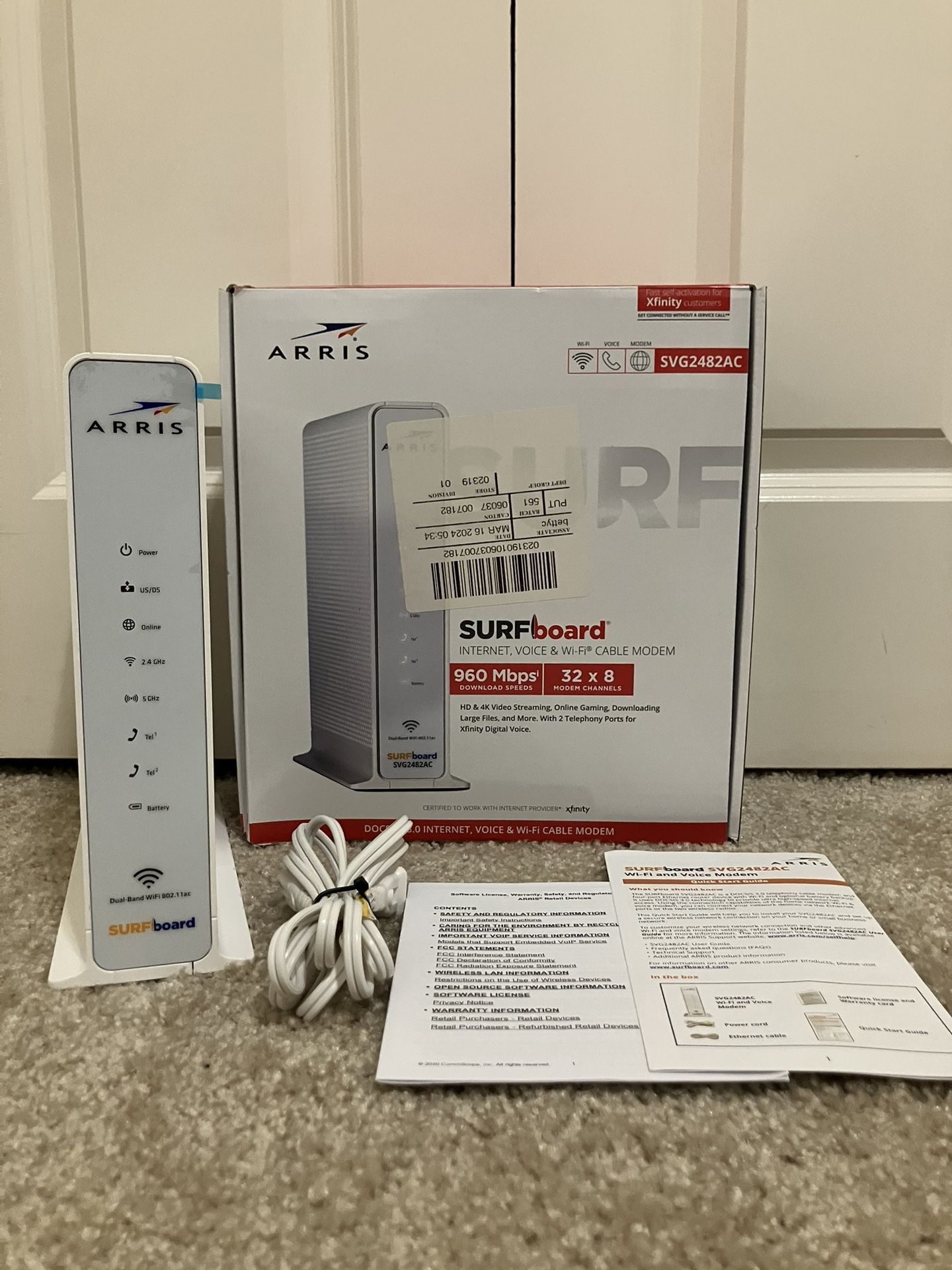 ARRIS SVG2482AC AC1750 Surfboard DOCSIS 3.0 Cable Modem Gateway Router