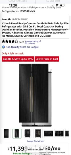 Jennair 42 inch panel ready fridge