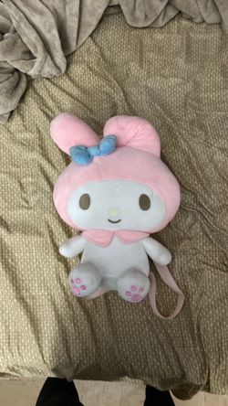 My melody stuffed backpack medium size pink,blue,white color