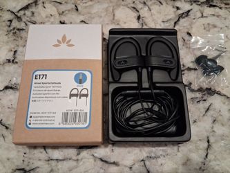 Wired Earbuds with Microphone, Black Corded Headphones
