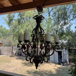 Large Vintage Candle Chandelier