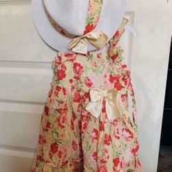 Toddler Girl Dress With Hat Size 5 - Pickup From Northridge Area