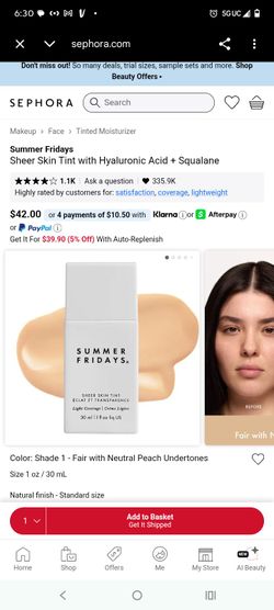 Skin tint light beige
