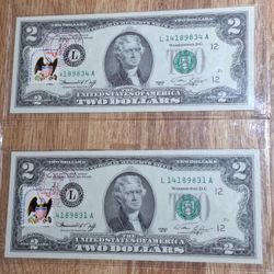 1976 $2 Dollar Bill First Day Issued Stamped And Canceled Postage 50 Yrs Old