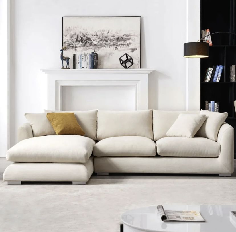 FEATHER SECTIONAL🪶 Delivery Available - Super Soft Sectional Sofa Couch - 2 Colors!