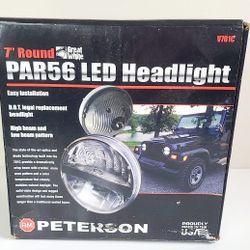 Peterson V701C 7" Round PAR56 LED Headlight Easy Installation D.O.T. Legal Used