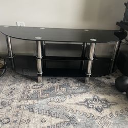 Glass TV Entertainment Table 