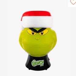 Dr. Seuss The Grinch Santa Hat Popcorn Maker Detachable Canopy & Butter Warmer