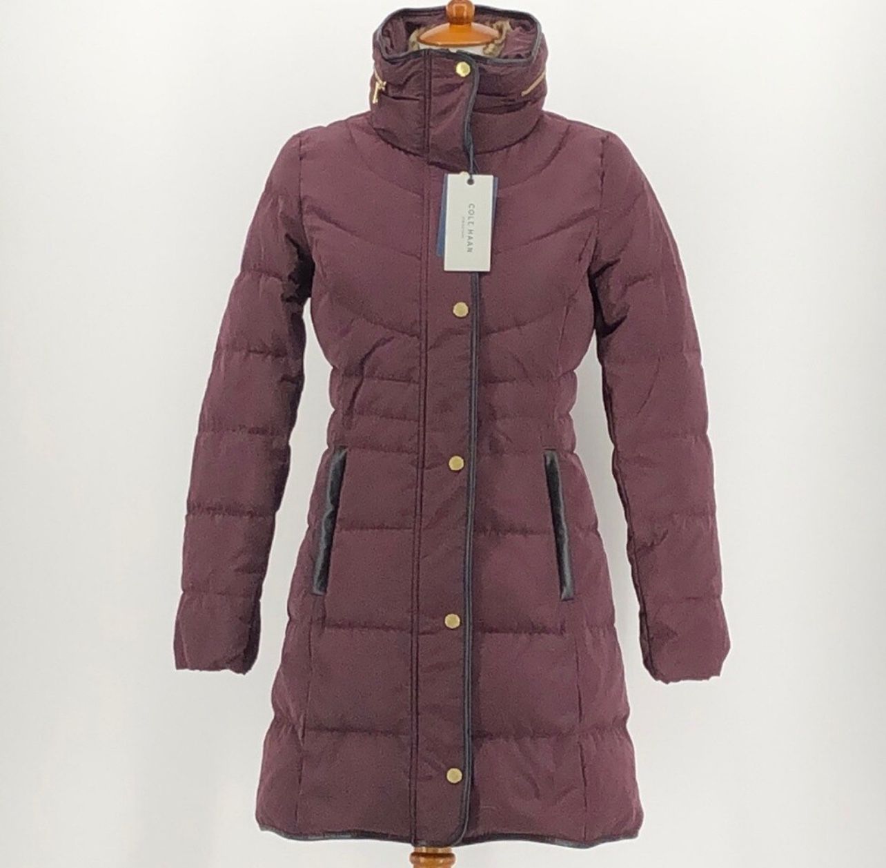Brand New/tag, Cole Haan Women's Burgundy Puffer Coat, Size Small