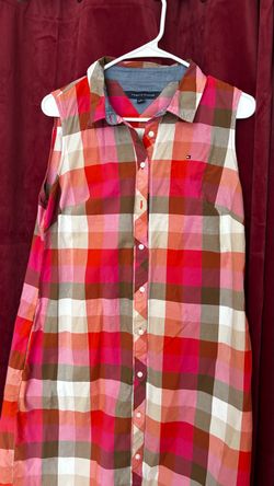 Tommy Hilfiger Plaid Sleeveless Shirt Dress