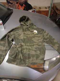 Camo Pullover Hoodie with Chest Patch