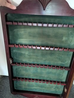 Wooden Spoon Display Cabinet Wall Rack