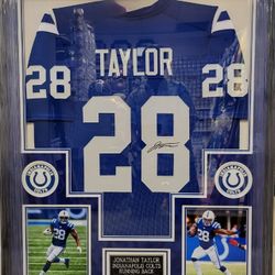 Colts Jonathan Taylor Signed, JSA-Certified, Deluxe-Framed Jersey 