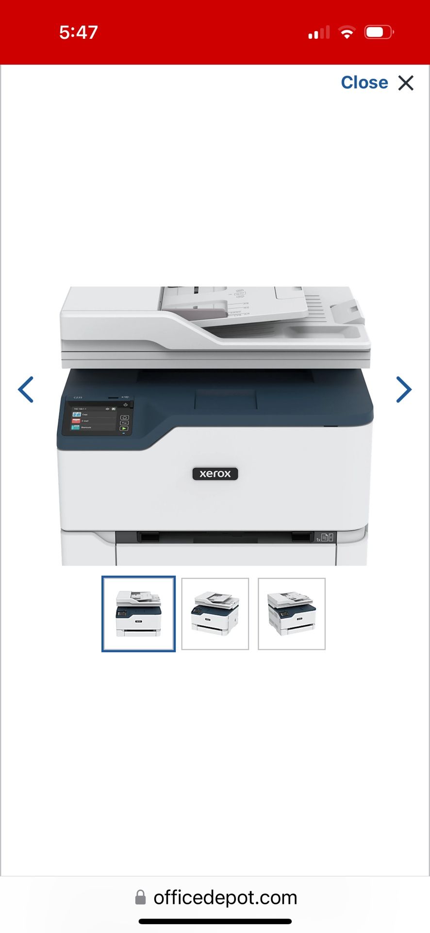 XEROX C235 Color MULTIFUNCTION PRINTER Quiet Compact Printer Yo Suit Your Home Office , Copy, Print Scan Y Fax . Apole AirPrint Mopria WIFI New In B