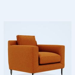 💥🌟WOW! $200 A B&B Italia Harry Lounge Chairs by Antonio Citterio   Upholstered in a soft pumpkin Boucle Fabric.
