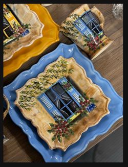 Rue De Paris -Hand painted Dinner Set