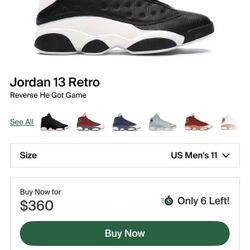 Retro 13 Size 11