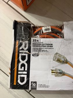 RIDGID 25 ft. 10/4 Heavy Duty Outdoor L14-30 Amp Generator Extension Cord