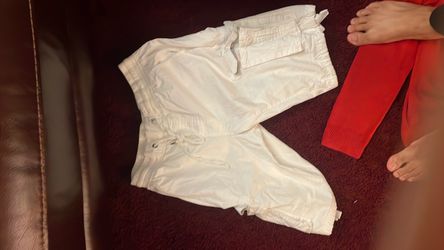 White Drawstring Casual Shorts