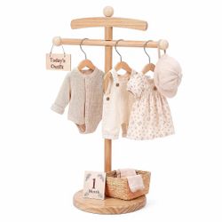 Wooden Baby Clothes Display Rack Stand