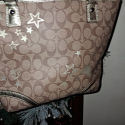 Coach Purse With Gold Accents 60.00 