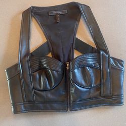 BCBGMAXAZRIA MANTE Faux Leather Crop