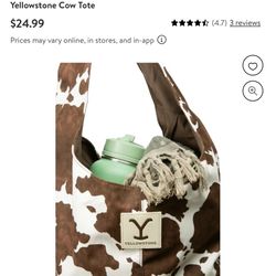Yellowstone Cow Print Hobo Tote Bag