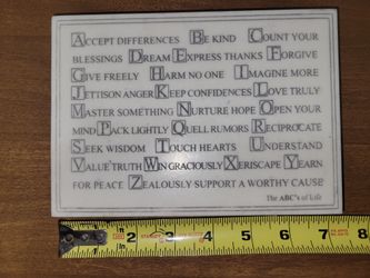 ABCs of Life Faux Marble Standup or Wall Plaque