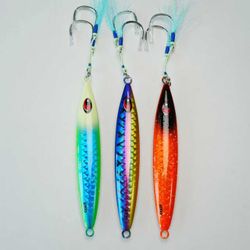 250g High-quality slow pitch jigs with great glow effect —  includes BKK twin hooks