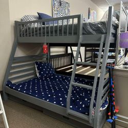 Grey Twin Over Full Bunk Bed 