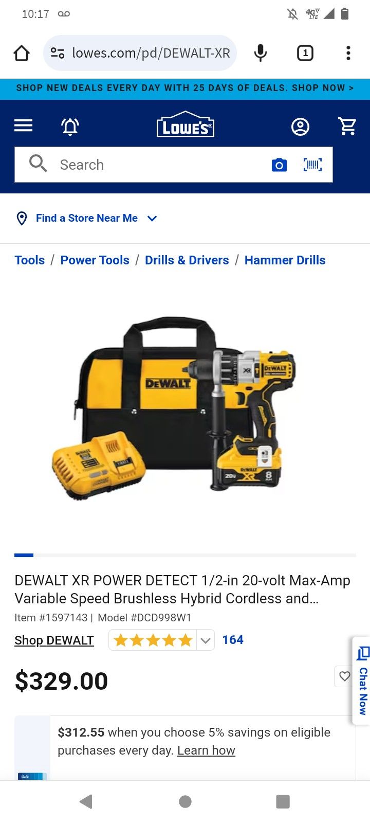 DeWalt 20V MAX 1/2 in. Brushless Cordless Hammer Drill Tool  Set