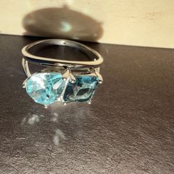 Double stone blue ring