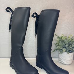 Coach Tall Warm Rain Boots Size 9