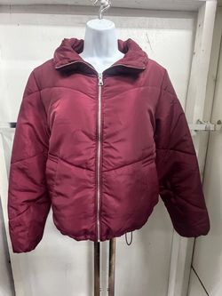 Burgundy Puffer Jacket