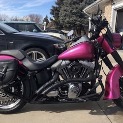 Pink 2013 Harley Davidson Fat Boy