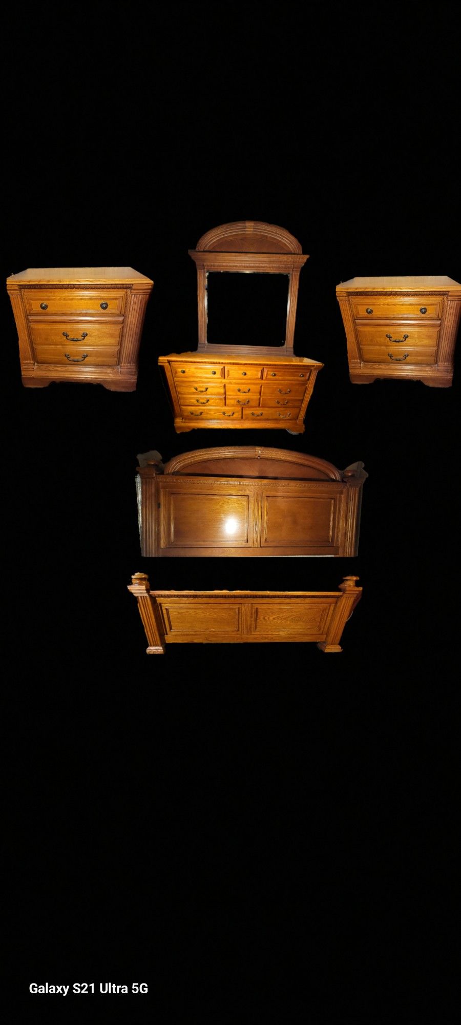 Solid Oak Bedroom Set (California King Bed)