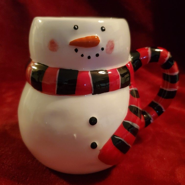 Pier 1 Holiday Snowman Coffee Mug